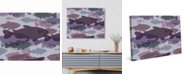 Creative Gallery Retro Fishy Silhouettes Mauve Purple 24" x 20" Canvas Wall Art Print